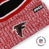 Picture of FOCO Atlanta Falcons NFL Logo Heather Stripe Pom Beanie Hat, Team Color