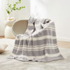 Picture of Snuggle Sac Grey Stripe Knitted Throw Blanket for Couch, Reversible Super Soft Warm Blankets Cozy Knit Fuzzy Plush Lightweight Throws for Sofa, Bed, Stripe Grey, 50 x 60 inches