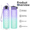 Picture of Hyeta 32 oz Water Bottles with Times to Drink and Straw, Motivational Water Bottle with Time Marker, Leakproof, Drinking Sports Water Bottle for Fitness, Gym and Outdoor