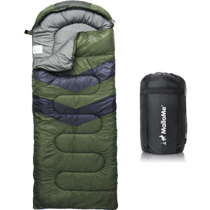 Picture of MalloMe Sleeping Bags for Adults Cold Weather & Warm - Backpacking Camping Sleeping Bag for Kids 10-12, Girls, Boys - Lightweight Compact Camping Essentials Gear Accessories Hiking Sleep Must Haves