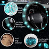 Picture of NBTEPEM 27 PCs Aquamrine Bling Car Accessories Set for Women, Bling Steering Wheel Covers Universal Fit 15 Inch, Bling License Plate Frame, Bling Phone Holder, Bling Car Coasters (Aquamrine Diamond)