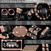 Picture of NBTEPEM 27 PCs Gold Champagne Bling Car Accessories Set for Women, Bling Steering Wheel Covers Universal Fit 15 Inch, Bling License Plate Frame, Bling Phone Holder, Bling Car Coasters