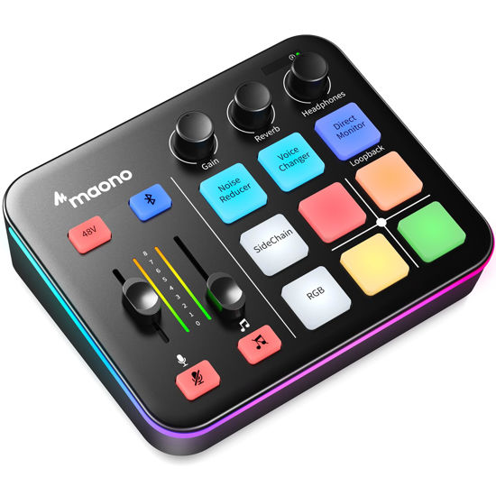Picture of MAONO Gaming Audio Mixer, Audio Interface with Pro-preamp, RGB, Bluetooth, 48V Phantom Power for Live Streaming, Podcasting, Content Create, Gaming MaonoCaster G1 NEO (Not for USB Mic)