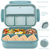 Picture of shell and turtle Bento Box Adult Lunch Box, Lunch Containers for Kids Girls Boys with 4 Compartments, Lunchable Food Container with Utensils, Sauce Jar, Muffin Liners, 40 Oz/5 Cup, Light Teal