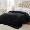 Picture of Exclusivo Mezcla Twin Size Flannel Fleece Velvet Plush Bed Blanket as Bedspread, Coverlet, Bed Cover (60x80 inches, Black) Soft, Lightweight, Warm and Cozy