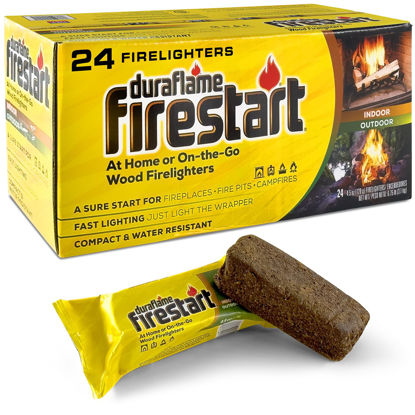 Picture of Fire Starter for Indoor and Outdoor Use - Quick Ignition Fire Logs for BBQ, Fireplace, Fire Pit and Campfires (24 Pack) - Fire Starters for Campfires