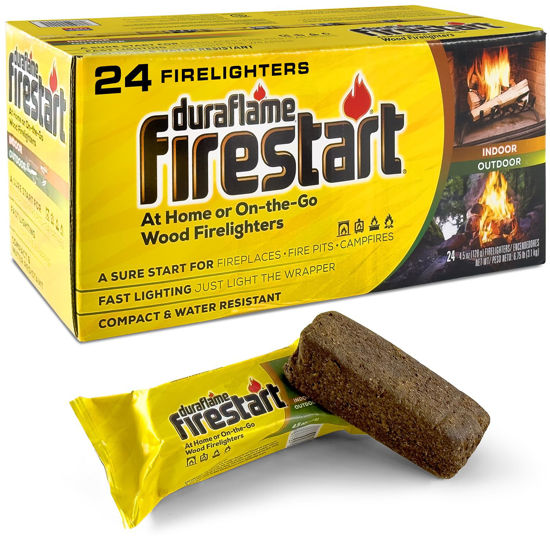 Picture of Fire Starter for Indoor and Outdoor Use - Quick Ignition Fire Logs for BBQ, Fireplace, Fire Pit and Campfires (24 Pack) - Fire Starters for Campfires