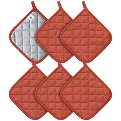 Picture of Joyhalo 6 Pack Pot Holders for Kitchen Heat Resistant Pot Holders Sets Oven Hot Pads Terry Cloth Pot Holders for Cooking Baking