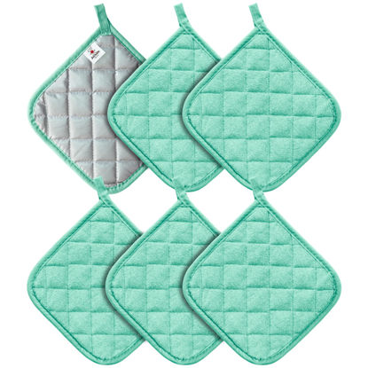 Picture of Joyhalo 6 Pack Pot Holders for Kitchen Heat Resistant Pot Holders Sets Oven Hot Pads Terry Cloth Pot Holders for Cooking Baking