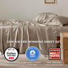 Picture of Bedsure California King Sheet Sets, Cooling Sheets, Rayon Derived from Bamboo, Deep Pocket Up to 16", Breathable & Soft Bed Sheets, Hotel Luxury Silky Bedding Sheets & Pillowcases, Simply Taupe