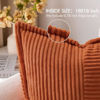 Picture of MIULEE Rust Pillow Covers 22x22 Inch with Splicing Set of 2 Super Soft Boho Striped Corduroy Pillow Covers Broadside Decorative Textured Throw Pillows for Fall Couch Cushion Livingroom
