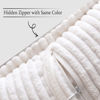 Picture of MIULEE Corduroy Pillow Covers with Splicing Set of 2 Super Soft Couch Christmas Pillow Covers Broadside Striped Decorative Textured Throw Pillows for Cushion Bed Livingroom 12x20 Inch White