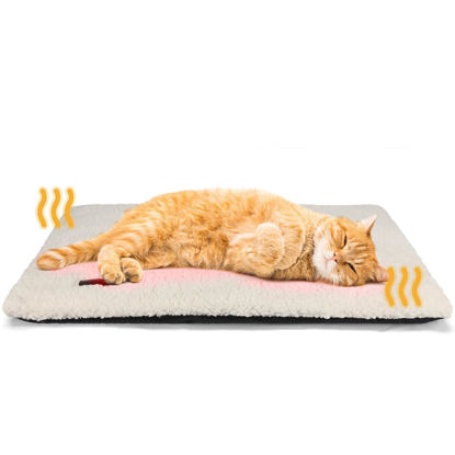 Picture of Self Warming Cat Bed Self Heating Cat Dog Mat 24 x 18 inch Extra Warm Thermal Pet Pad for Indoor Outdoor Pets with Removable Cover Non-Slip Bottom Washable