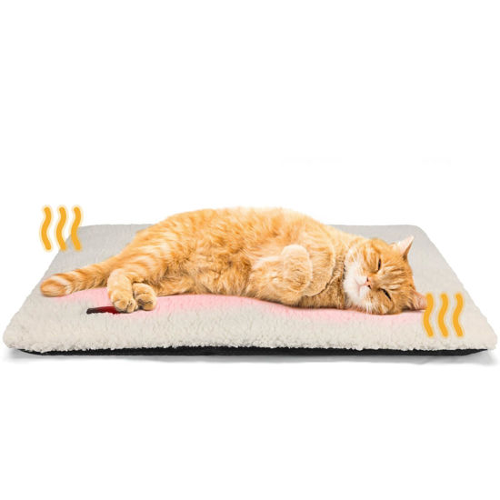 Picture of Self Warming Cat Bed Self Heating Cat Dog Mat 24 x 18 inch Extra Warm Thermal Pet Pad for Indoor Outdoor Pets with Removable Cover Non-Slip Bottom Washable