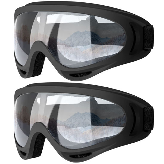 Picture of COOLOO Ski Goggles, 2 Pack Snow Goggles Snowboard Goggles for Men Women Kids - UV Protection Foam Anti-Scratch Dustproof