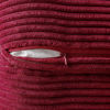 Picture of MIULEE Burgundy Corduroy Pillow Covers 12x12 inch with Splicing Set of 2 Super Soft Boho Striped Christmas Pillow Covers Broadside Decorative Textured Throw Pillows for Couch Cushion Bed Livingroom