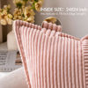 Picture of MIULEE Pink Corduroy Pillow Covers 24x24 inch with Splicing Set of 2 Super Soft Boho Striped Pillow Covers Broadside Decorative Textured Throw Pillows for Spring Couch Cushion Livingroom