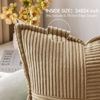Picture of MIULEE Khaki Corduroy Pillow Covers 24 x 24 inch with Splicing Set of 2 Super Soft Couch Pillow Covers Broadside Striped Decorative Textured Throw Pillows for Cushion Bed Livingroom