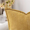Picture of MIULEE Gold Pillow Covers 20x20 Inch with Splicing Set of 2 Super Soft Boho Striped Corduroy Pillow Covers Broadside Decorative Textured Throw Pillows for Fall Couch Cushion Livingroom