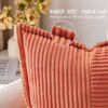 Picture of MIULEE Coral Red Corduroy Pillow Covers 16x16 Inch with Splicing Set of 2 Super Soft Boho Striped Pillow Covers Broadside Decorative Textured Throw Pillows for Spring Couch Cushion Bed Livingroom