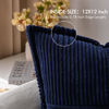 Picture of MIULEE Navy Blue Corduroy Pillow Covers 12 x 12 inch with Splicing Set of 2 Super Soft Boho Striped Pillow Covers Broadside Decorative Textured Throw Pillows for Couch Cushion Bed Livingroom