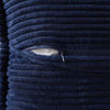 Picture of MIULEE Navy Blue Corduroy Pillow Covers 12 x 12 inch with Splicing Set of 2 Super Soft Boho Striped Pillow Covers Broadside Decorative Textured Throw Pillows for Couch Cushion Bed Livingroom
