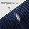 Picture of MIULEE Navy Blue Corduroy Pillow Covers with Splicing Set of 2 Super Soft Boho Striped Pillow Covers Broadside Decorative Textured Throw Pillows for Couch Cushion Bed Livingroom 18 x 18 inch