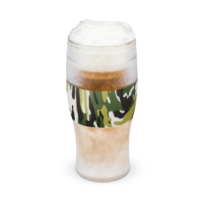 Picture of Host FREEZE Beer Glasses, Frozen Beer Mugs, Freezable Pint Glass Set, Insulated Beer Glass to Keep Your Drinks Cold, Double Walled Insulated Glasses, Tumbler for Iced Coffee, 16oz, Green Camo