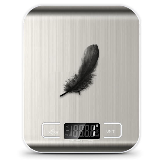 Picture of Food Scale, 11lb Kitchen Scale with 6 Units Tare Function & LCD Display, 0.05oz/1g Stainless Steel Digital Food Scale Grams and Ounces for Baking, Cooking, Dieting and Meal Prep (Batteries Included)
