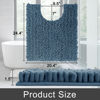 Picture of Yimobra Toilet Rugs U Shaped 24x20, Soft Comfortable Absorbent Chenille Toilet Mat for Bathroom Floor, Non-Slip Contour Bathroom Rugs for Toilet, Dry Quickly Machine Washable, Denim Blue