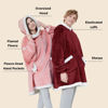 Picture of Bedsure Blanket Hoodie, Wearable Blanket for Adult & Kids as Gifts for Women Men, Birthday Gifts for Women Mom Sherpa Hoodie, Burgundy, Small
