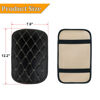 Picture of Auto Center Console Pad, PU Leather Car Center Console Box Cushion, Non Slip Soft Armrest Seat Box Cover, Waterproof Vehicle Armrest Protector for SUV, Truck, Car (Rhombic Lattice Black/Beige)