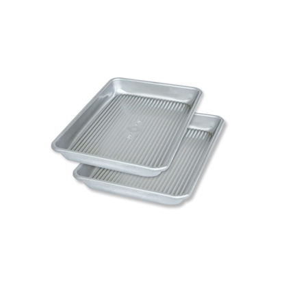 Picture of USA Pan Bakeware Mini Sheet Baking Pan Warp Resistant with Nonstick Quick Release Coating, Aluminzed Steel, Set of 2