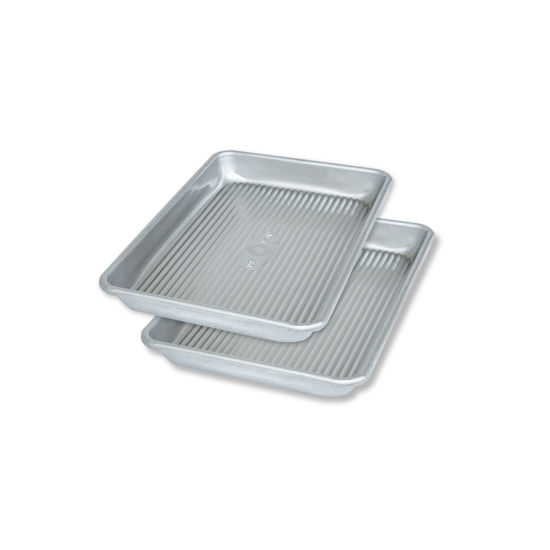 Picture of USA Pan Bakeware Mini Sheet Baking Pan Warp Resistant with Nonstick Quick Release Coating, Aluminzed Steel, Set of 2