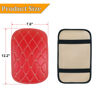 Picture of Auto Center Console Pad, PU Leather Car Center Console Box Cushion, Non Slip Soft Armrest Seat Box Cover, Waterproof Vehicle Armrest Protector for SUV, Truck, Car (Rhombic Lattice Red/Beige)