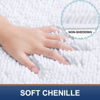 Picture of Smiry Luxury Chenille Bath Rug 47''x20'', Extra Soft and Absorbent Shaggy Bathroom Mat Rugs, Machine Washable, Non-Slip Plush Carpet Runner for Tub, Shower, and Bath Room, White