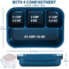 Picture of Bento Box Adult Lunch Box, Lunch Containers for Kids Girls Boys with 4 Compartments, Lunchable Food Container with Utensils, Sauce Jar, Muffin Liners, 40 Oz/5 Cup, Microwave & Dishwasher Safe, Navy