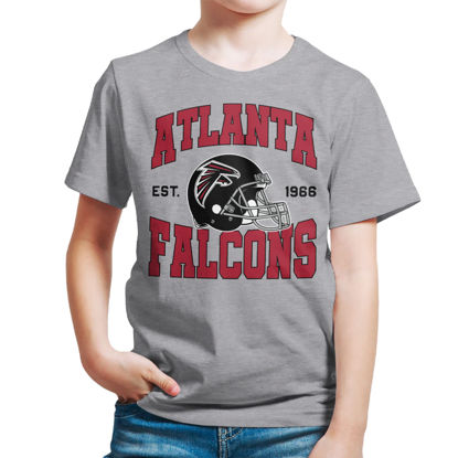 Picture of Junk Food Clothing x NFL - Atlanta Falcons - Team Helmet - Kids Short Sleeve T-Shirt for Boys and Girls - Size Large