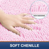 Picture of Smiry Luxury Chenille Bath Rug 59''x20'', Extra Soft and Absorbent Shaggy Bathroom Mat Rugs, Machine Washable, Non-Slip Plush Carpet Runner for Tub, Shower, and Bath Room, Pink
