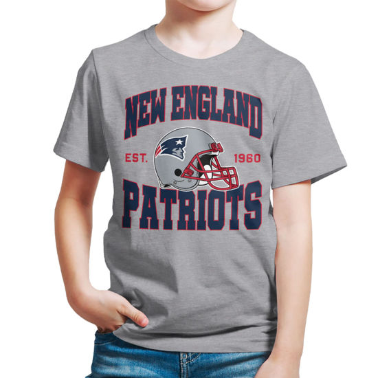 Picture of Junk Food Clothing x NFL - New England Patriots - Team Helmet - Kids Short Sleeve T-Shirt for Boys and Girls - Size Medium