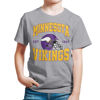 Picture of Junk Food Clothing x NFL - Minnesota Vikings - Team Helmet - Kids Short Sleeve T-Shirt for Boys and Girls - Size Large