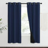 Picture of NICETOWN 100% Blackout Curtain Set, Thermal Insulated & Energy Efficiency Window Draperies for Guest Room, Full Shading Panels for Shift Worker and Light Sleepers, Navy Blue, 37W x 70L, 2 PCs