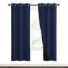 Picture of NICETOWN 100% Blackout Curtain Set, Thermal Insulated & Energy Efficiency Window Draperies for Guest Room, Full Shading Panels for Shift Worker and Light Sleepers, Navy Blue, 37W x 70L, 2 PCs