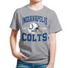 Picture of Junk Food Clothing x NFL - Indianapolis Colts - Team Helmet - Kids Short Sleeve T-Shirt for Boys and Girls - Size Small