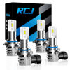 Picture of RCJ 9005/HB3 9006/HB4 Bulbs Combo, Fog Light 6000K Cool White with Cooling Fan, Plug-N-Play, Pack of 4