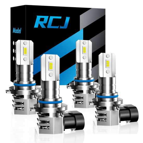 Picture of RCJ 9005/HB3 9006/HB4 Bulbs Combo, Fog Light 6000K Cool White with Cooling Fan, Plug-N-Play, Pack of 4