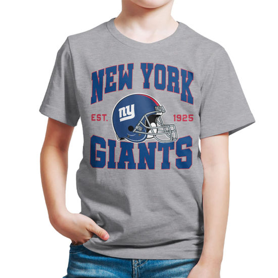 Picture of Junk Food Clothing x NFL - New York Giants - Team Helmet - Kids Short Sleeve T-Shirt for Boys and Girls - Size Large