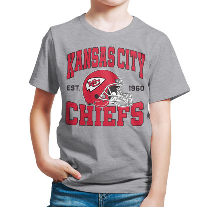 Picture of Junk Food Unisex Child NFL Team Helmet Kids T-Shirt, Grey, Small US
