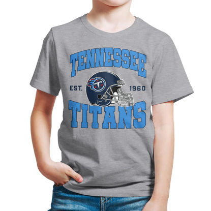 Picture of Junk Food Clothing x NFL - Tennessee Titans - Team Helmet - Kids Short Sleeve T-Shirt for Boys and Girls - Size X-Large