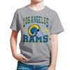 Picture of Junk Food Clothing x NFL - Los Angeles Rams - Team Helmet - Kids Short Sleeve T-Shirt for Boys and Girls - Size X-Large